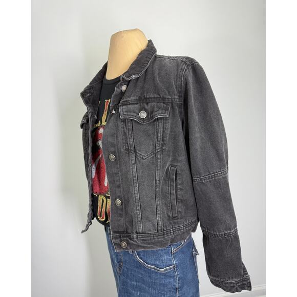 Vintage Free People black denim jacket ,  size M - Picture 2 of 10